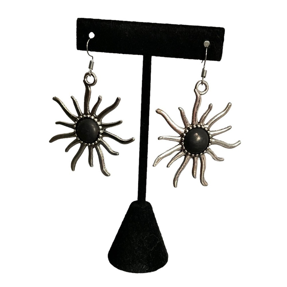 🎉 SALE SEMIPRECIOUS Stone Sun Dangle Earrings